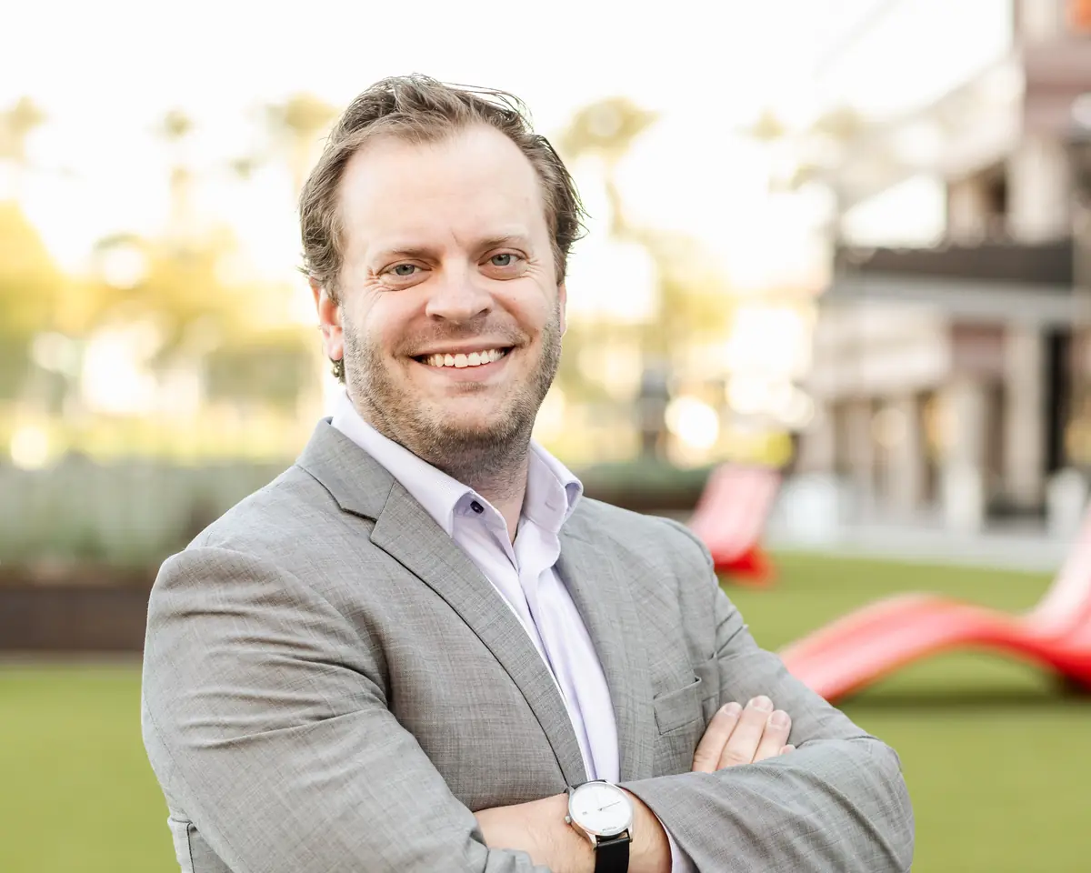 Nick Kral, fractional CFO, outdoors in San Diego